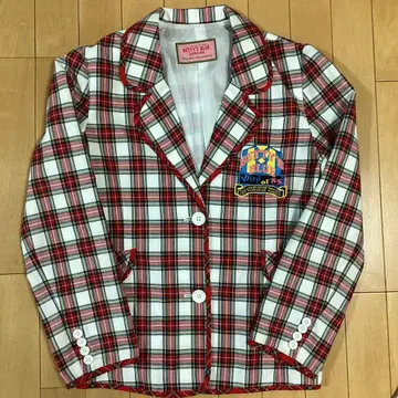 새상품급 베티즈 블루 타탄 체크 테일러드 자켓 9호 M