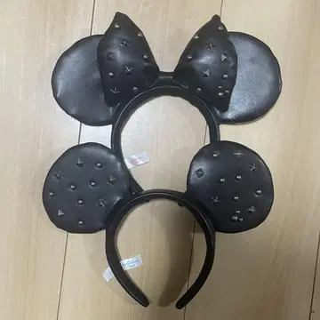 미키 미니 머리띠 가죽 블랙