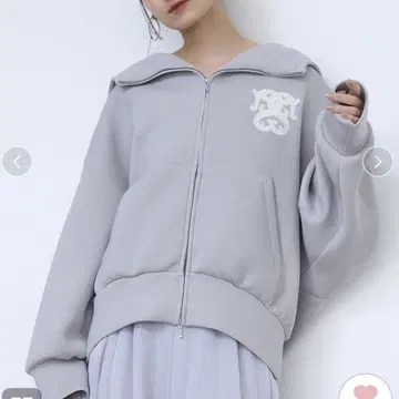 snidel 볼륨 후드티 그레이