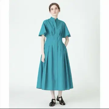 [ 알아바일 ] 코튼/나일론 와셔 프론트 턱 원피스