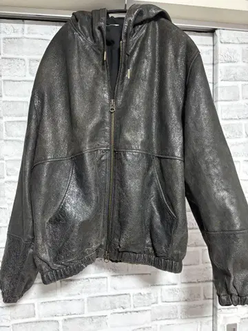 ZARA 자라 가죽 자켓 라이더 후드 부착