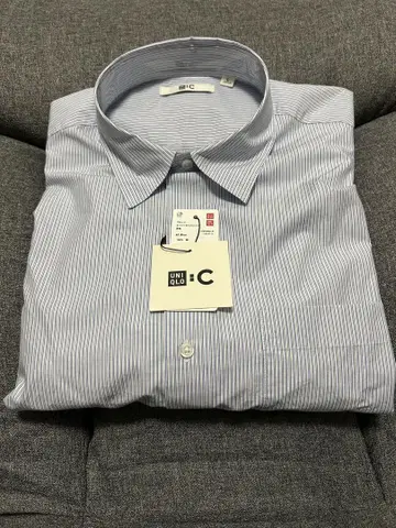 유니클로 UNIQLO C 브로드 오버 사이즈 셔츠 블루 L 사이즈