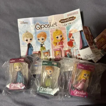 디즈니 Qposket 3체 세트 엘사, 안나, 오로라 공주