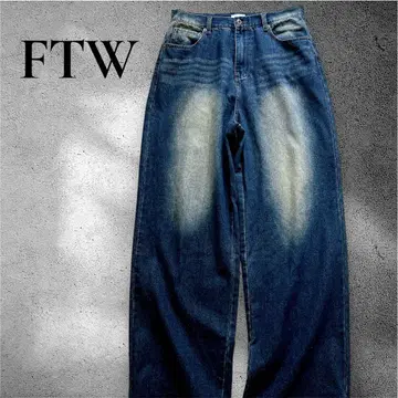 FTW 데님 와이드 워시드 가공 와이드 스트레이트