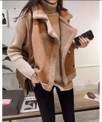 Ritzy 페이크 무스탕 보아 라이더스 베스트