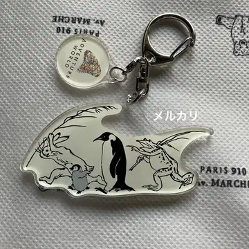 어드벤처 월드 조수기화 펭귄 아크릴 키링