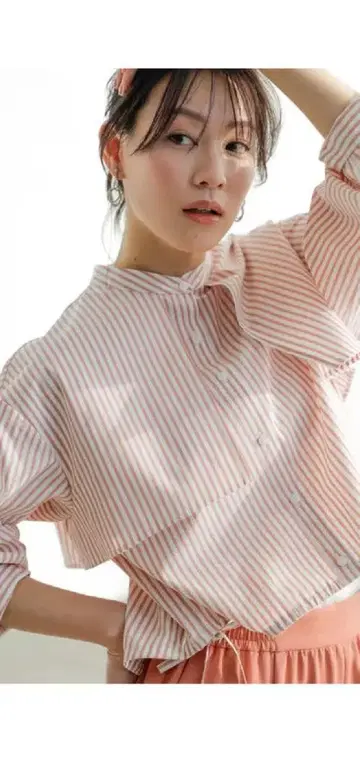 any SiS 완판 오렌지 [ 택 포함 새상품 ] UV컷 크롭 요크 셔츠