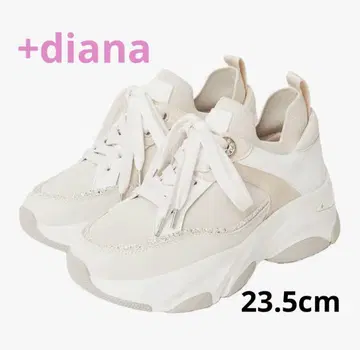 새상품급 +diana 플러스다이애나 이소재 콤비 통굽 스니커즈 23.5