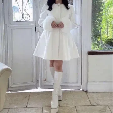 evelyn 리본 티펫 코트 2024 화이트
