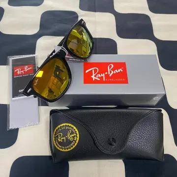 [ 새상품 ] Ray-Ban 블랙 프레임 x 골드 컬러 렌즈 당일 발송