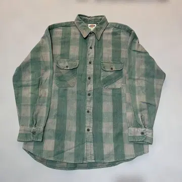 70s 80s dickies 화이트 택 헤비 플란넬 셔츠 XL