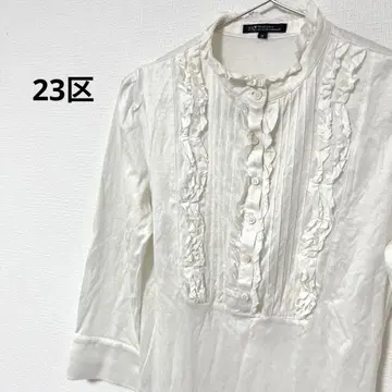 23구 프릴 핀턱 긴팔 티셔츠 고급 깔끔한 38
