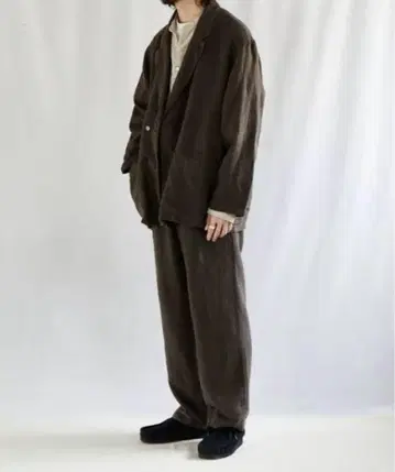CONFECT 기모 린넨 더블 브레스트 셋업