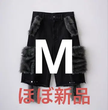 GRANCY 퍼 포켓 디자인 하프 데님 카고 팬츠 M