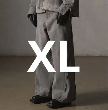GRANCY 지퍼 디자인 배기 데님 팬츠 XL