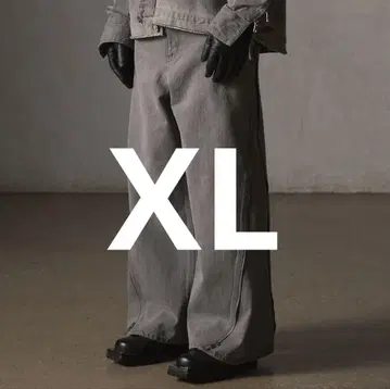 GRANCY 지퍼 디자인 배기 데님 팬츠 XL
