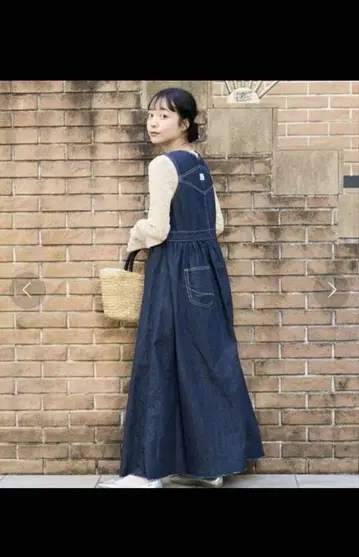 완판 썸씽 x 프릭스스토어 콜라보 데님 카슈쿨 원피스