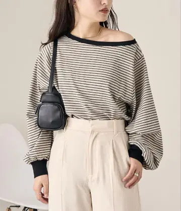 Kastane B 루즈 보더 롱 Tee