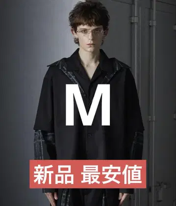 GRANCY 레이어드 디자인 오픈 카라 셔츠 M