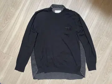사카이 sacai 데님 절개 모크넥 니트 티셔츠 2 남성용