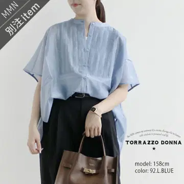 TORRAZZO DONNA x MMN 핀턱 시어 노카라 셔츠