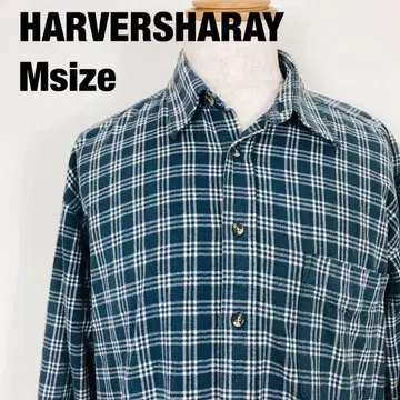HARVER SHARAY 긴팔 셔츠 체크 무늬 블루 J1