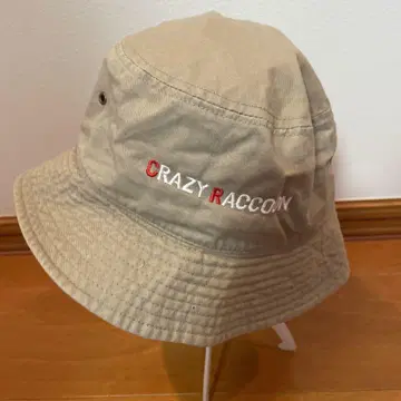 CrazyRaccoon 로고 햇 베이지