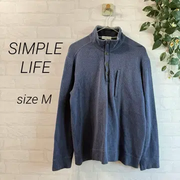 [ SIMPLE LIFE ] 코튼 니트풍 풀오버 (M) 네이비 계열