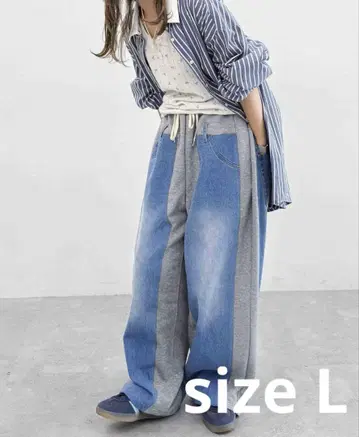 niko and - MODE NORM CORE 데님 패치워크 팬츠