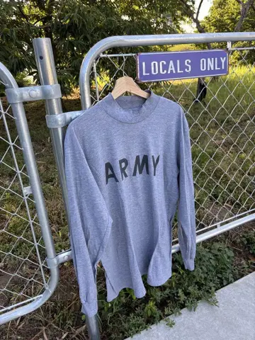ARMY 로고 그레이 7부 소매 티셔츠