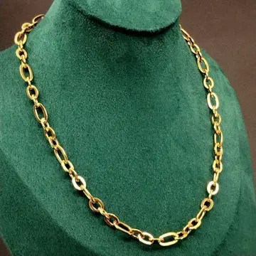 빈티지 골드 금 체인 각인 목걸이