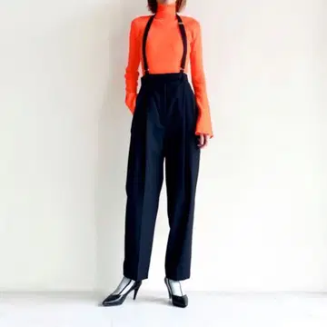 Mame Kurogouchi 리브 하이넥 플레어 긴팔 니트 스웨터