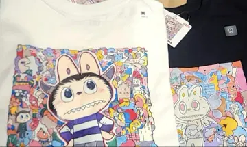 유니클로 UNIQLO POPMART UT 팝마트 러브브 화이트M 블랙 M