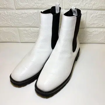 긴자 카네마츠 사이드 고어 부츠 화이트 23cm