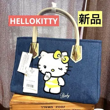 일본 한정판 택 포함 새상품 Rady x 헬로키티 데님 핸드백 M 산리오