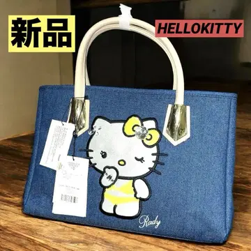 일본 한정판 택 포함 새상품 Rady x 헬로키티 데님 핸드백 M 산리오