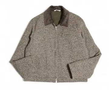 오라리 HOMESPUN TWEED ZIP BLOUSON BROWN