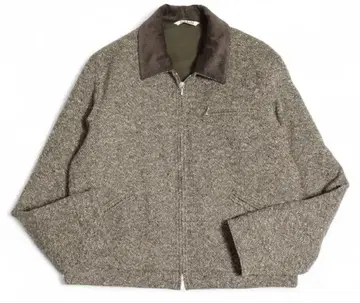오라리 HOMESPUN TWEED ZIP BLOUSON BROWN