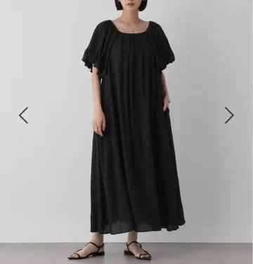 LOWRYS FARM 블랙 반팔 롱 원피스 F 사이즈