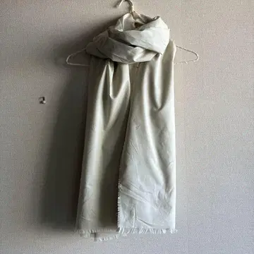 핸드메이드 스톨 대형 화이트 아이보리 화이트 프린지 무지
