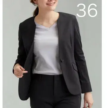 컨디션 최상 그린 라벨 릴랙싱 네이비 노카라 자켓 36 XS-S