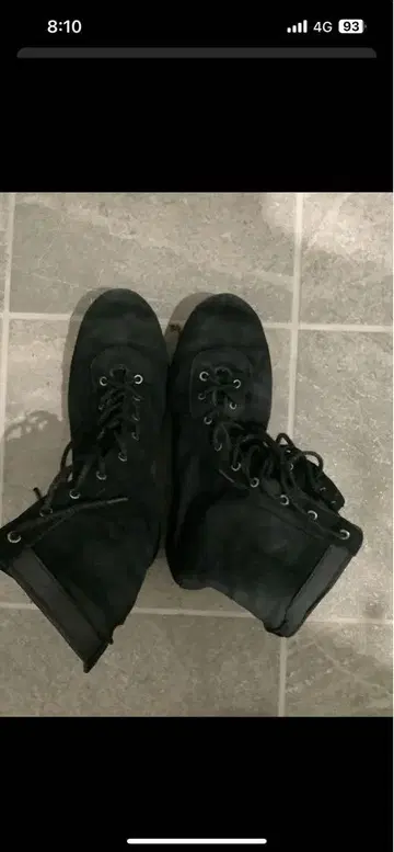 블랙 스웨이드 미드컷 워크 부츠