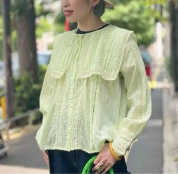BEAMS BOY 빈티지 레이스 터치 칼라 롱 슬리브