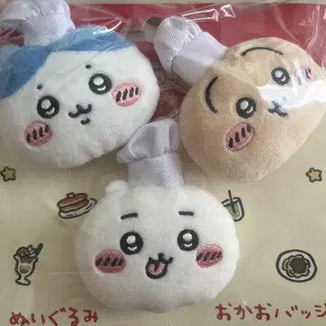 치이카와 (먼작귀) 레스토랑 코스프레 봉제 인형 얼굴 배지 3개 세트