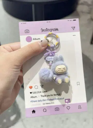 인기 만점 귀여운 라부부 봉제 인형 ~ Labubu 키링 퍼플