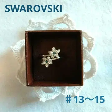 정품 SWAROVSKI 꽃 모티브 실버 반지