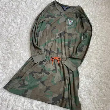 레어 새상품급 폴로 랄프로렌 카모플라쥬 비즈 자수 포켓 부착 튜닉 S