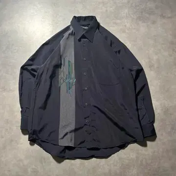 빈티지 모드 기하학 패턴 레트로 패턴 디자인 절개 셔츠