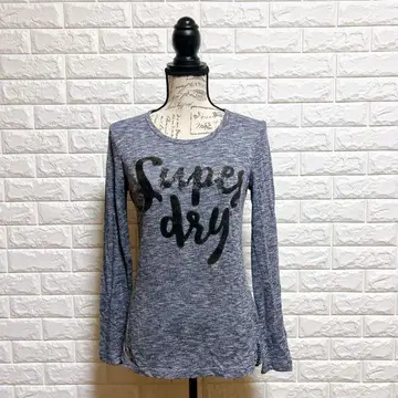 Superdry [ M ] 긴팔 티셔츠 로고 그레이 캐주얼