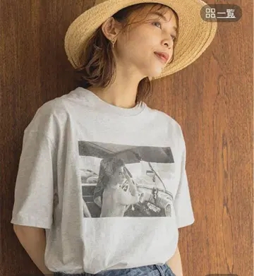 그레이 프린트 T셔츠 루즈한 사이즈